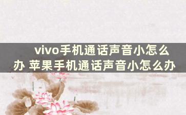 vivo手机通话声音小怎么办 苹果手机通话声音小怎么办